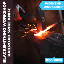 Load image into Gallery viewer, Blacksmithing: Forged Railroad Spike Knife
