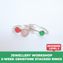 Load image into Gallery viewer, Jewellery: 2-week Gemstone Stacked Rings