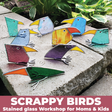 Load image into Gallery viewer, Scrappy Birds: A Stained Glass Workshop for Moms & Kids