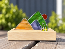 Load image into Gallery viewer, Stained Glass Mountain Scene Sun Catcher Workshops