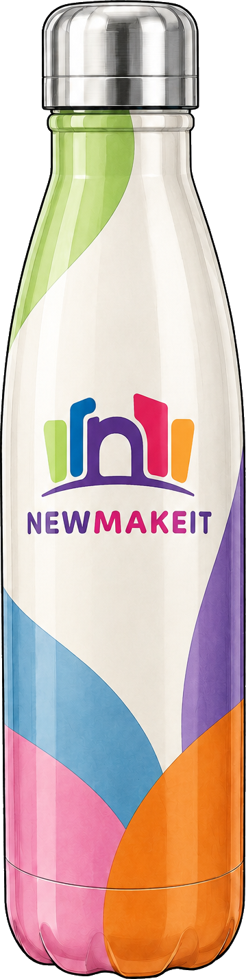 NewMakeIt branded bottle for custom UV printing