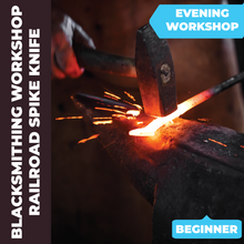 Load image into Gallery viewer, Blacksmithing: Forged Railroad Spike Knife
