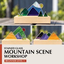 Load image into Gallery viewer, Stained Glass Mountain Scene Sun Catcher Workshops
