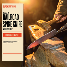 Load image into Gallery viewer, Blacksmithing: Forged Railroad Spike Knife
