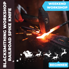 Load image into Gallery viewer, Blacksmithing: Forged Railroad Spike Knife
