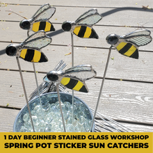 Load image into Gallery viewer, 1-Day Beginner Stained Glass Sun Catcher - Spring Pot Stickers Workshop
