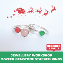 Load image into Gallery viewer, Jewellery: 2-week Gemstone Stacked Rings
